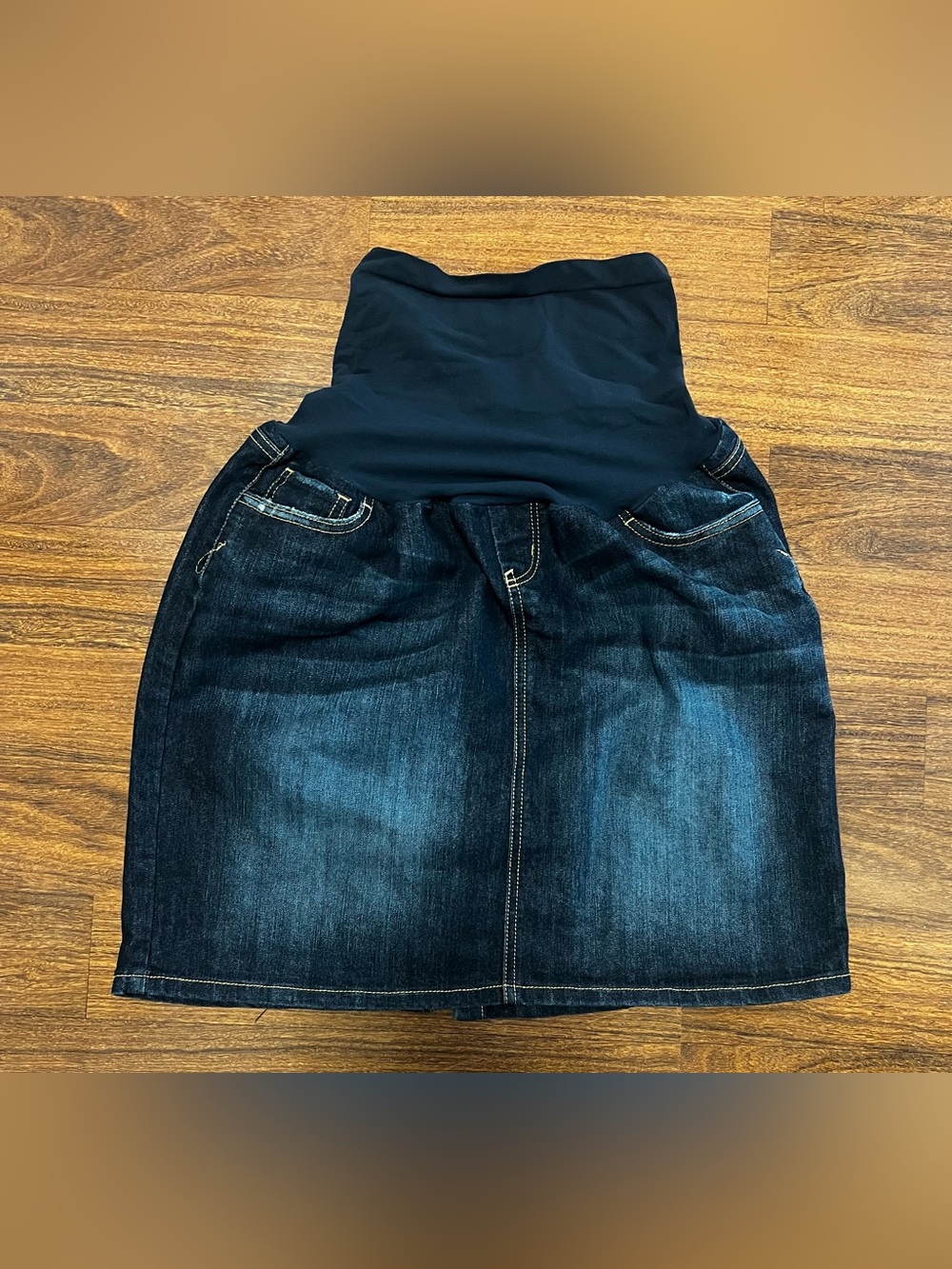 Oh Baby Motherhood Blue Maternity Stretch Denim Skirt